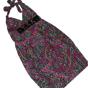 - Vixen Halter top Dress Animal  Print M Sexy